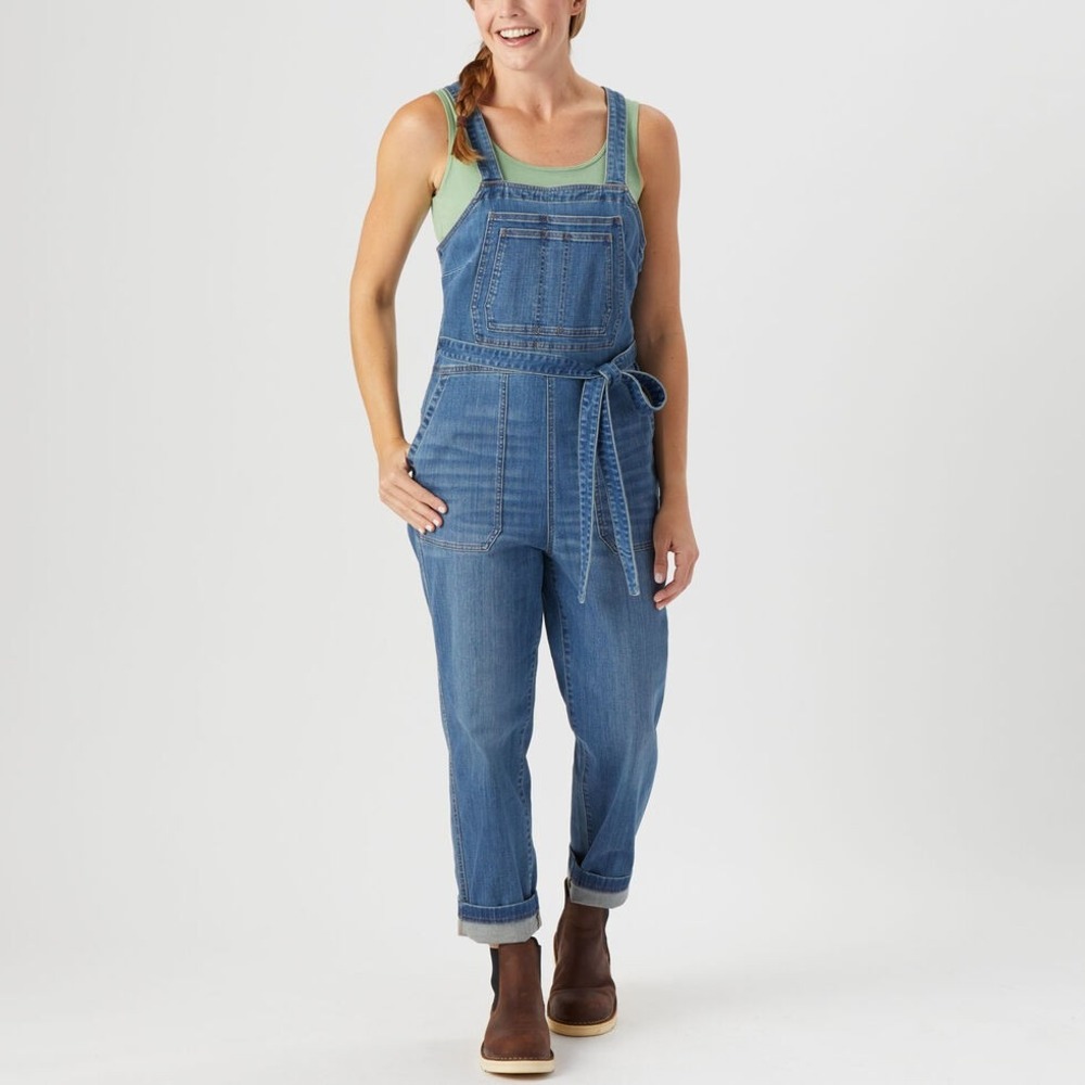 Duluth Trading Co Womens Daily Denim Overalls Jumpsuit Size 12 Blue Utility